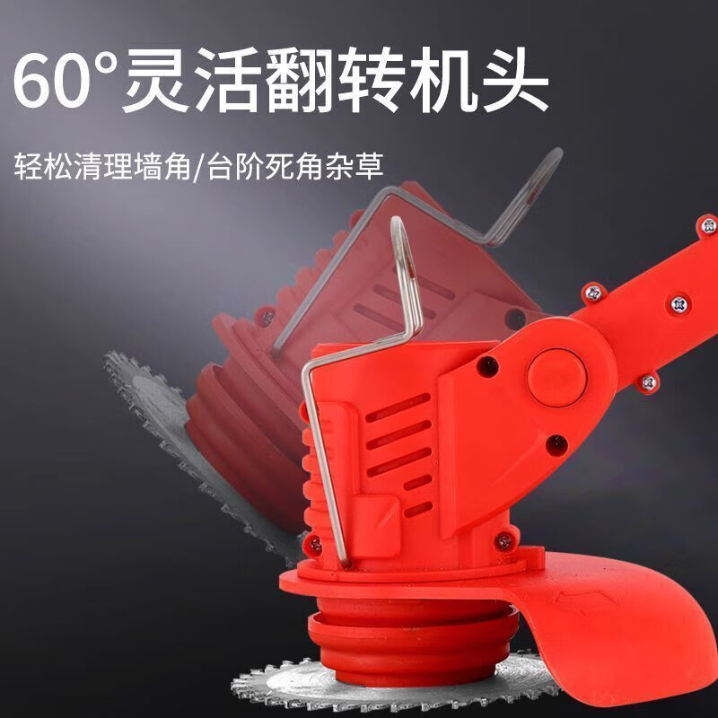 Imported electric lawn mower, multi-functional, long-lasting, high-power, small household rechargeable weeding artifact, the first choice for land reclamation 15988888H, two batteries and one charger, imported high-power lithium-ion lawn mower