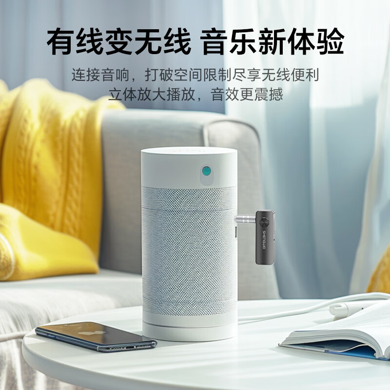 Shengwei Bluetooth 5.3 receiver transmitter two-in-one 3.5mm wireless audio adapter mobile phone connection aux car audio Switch TV NS connection headset EBT5006G