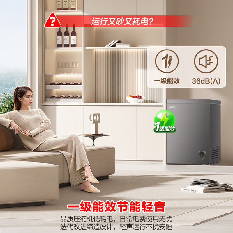 Ronshen 145L single-temperature household freezer refrigerator-35 deep-freezing quick-freezing first-level energy-efficiency frost-reducing and odor-free energy-saving freezer BD/BC-145ZMSA