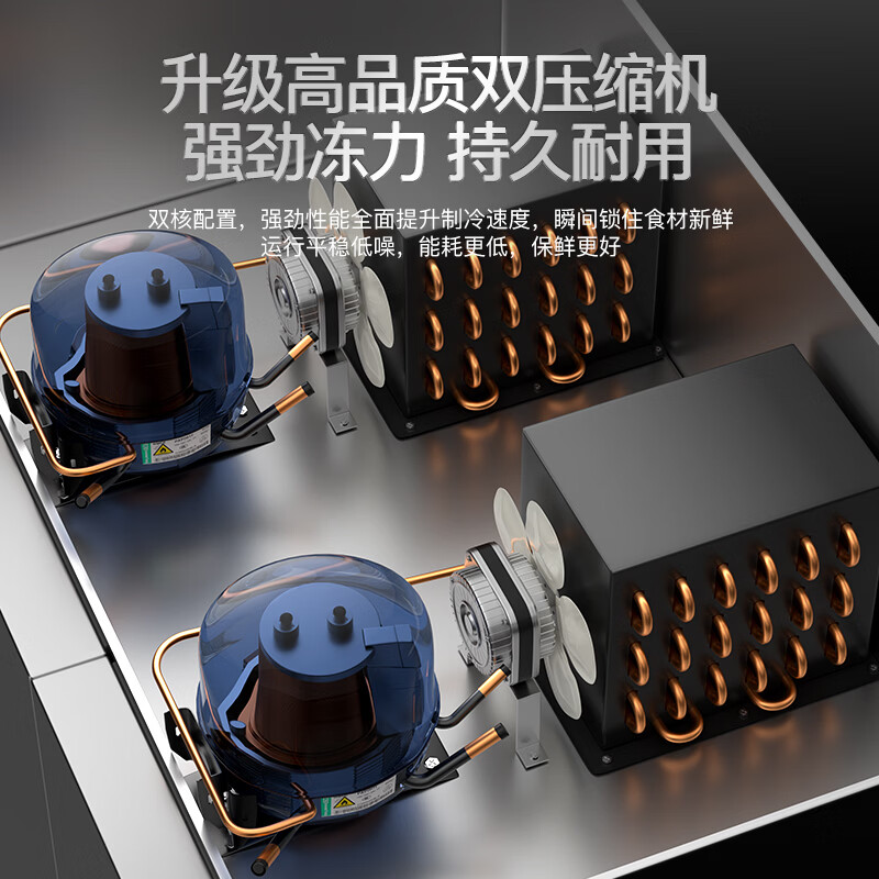 Royalstar four-door refrigerator commercial refrigeration and freezing dual-temperature freezer six-door large-capacity refrigerator catering kitchen restaurant vertical stainless steel fresh-keeping four-door air-cooled frost-free refrigerator standard model | large four-door fully frozen -18 C