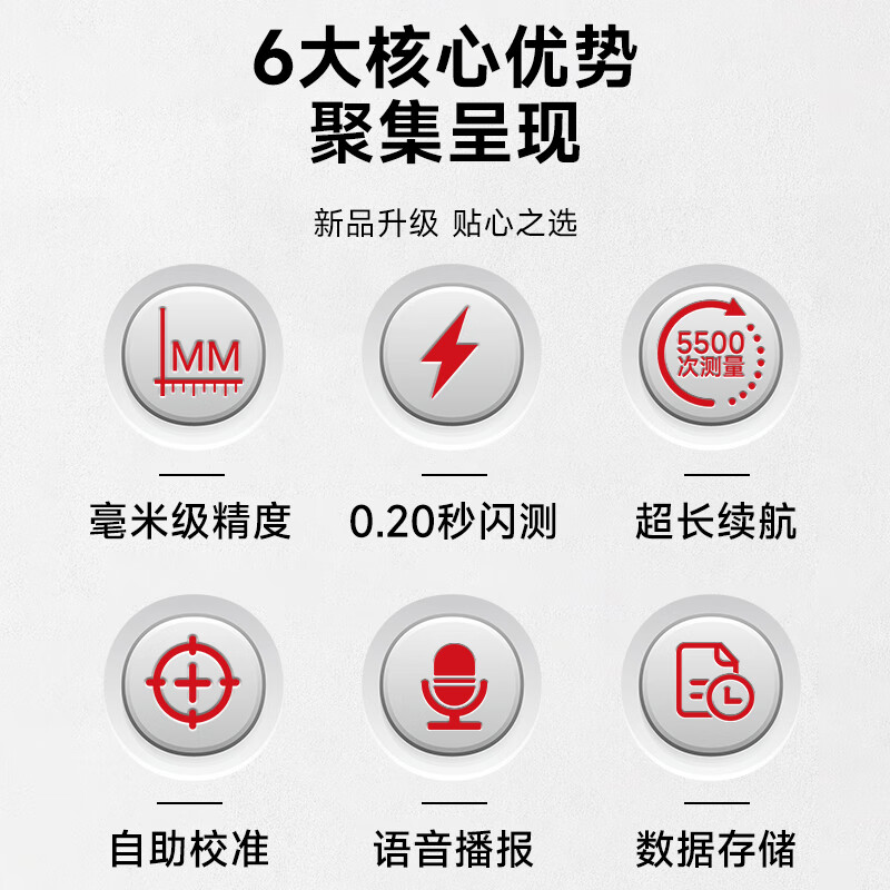 DELIXI ELECTRIC rangefinder infrared laser ruler handheld millimeter high-precision electronic ruler household room measuring instrument lithium battery voice 120m