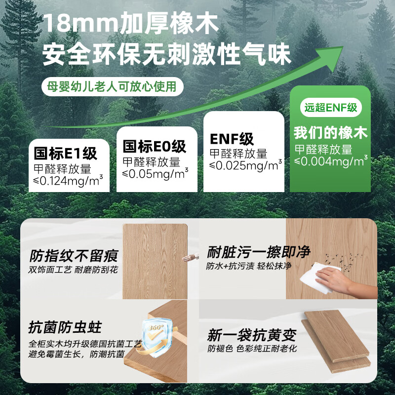 He Jiajiang solid wood wardrobe minimalist household large wardrobe door-to-door installation storage locker furniture 1.6 meters long * 2.4 meters high / two-door wardrobe + two-door wardrobe