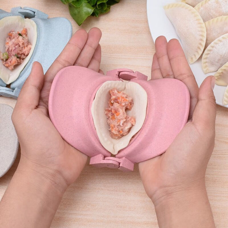 Fantasy dumpling-making artifact household oil-corner dumpling sealer pinch dumpling mold flower shape creative dumpling-making artifact mold latest model wheat orange stem blue width 6.8 cm