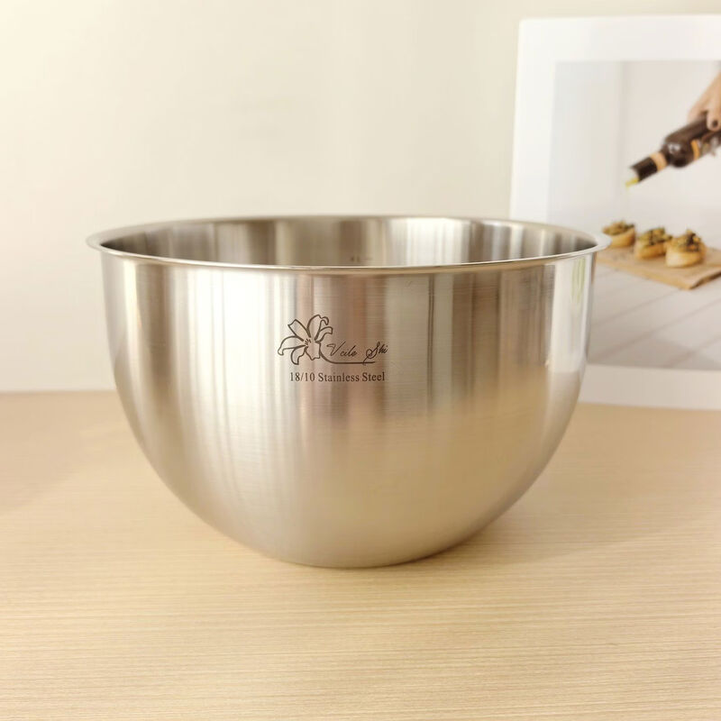 Ronghua Schwerox 1810 stainless steel drain basket vegetable sink fruit basin kitchen household vegetable and fruit drain two-piece set 24cm salad bowl with double-ear drain basket