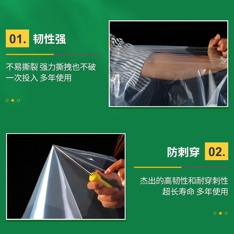 Mandelai plastic film transparent greenhouse plastic cloth waterproof film window windproof warm film seal window windshield artifact thickened dustproof cover cloth protective film mulch film 2*2 meters
