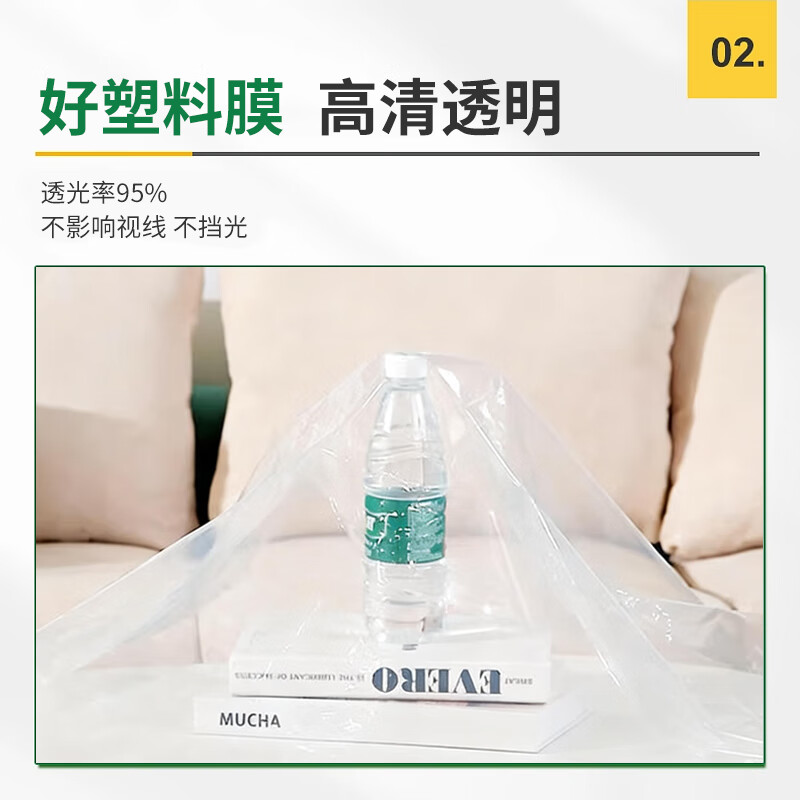 Mandelai plastic film transparent greenhouse plastic cloth waterproof film window windproof warm film seal window windshield artifact thickened dustproof cover cloth protective film mulch film 2*2 meters