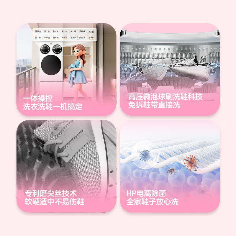 Lazy three-cylinder laundry and shoe washing machine ProMax produced by Leader Haier, one-screen control without bending, 12.5kg XQGL125-MBLDE697U1+LQ2-TB696U1