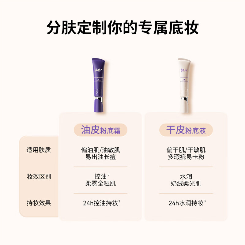 BABI liquid foundation milk velvet concealer is long-lasting, waterproof, does not take off makeup, natural and invisible. Give your girlfriend a New Year gift 01 Fair complexion