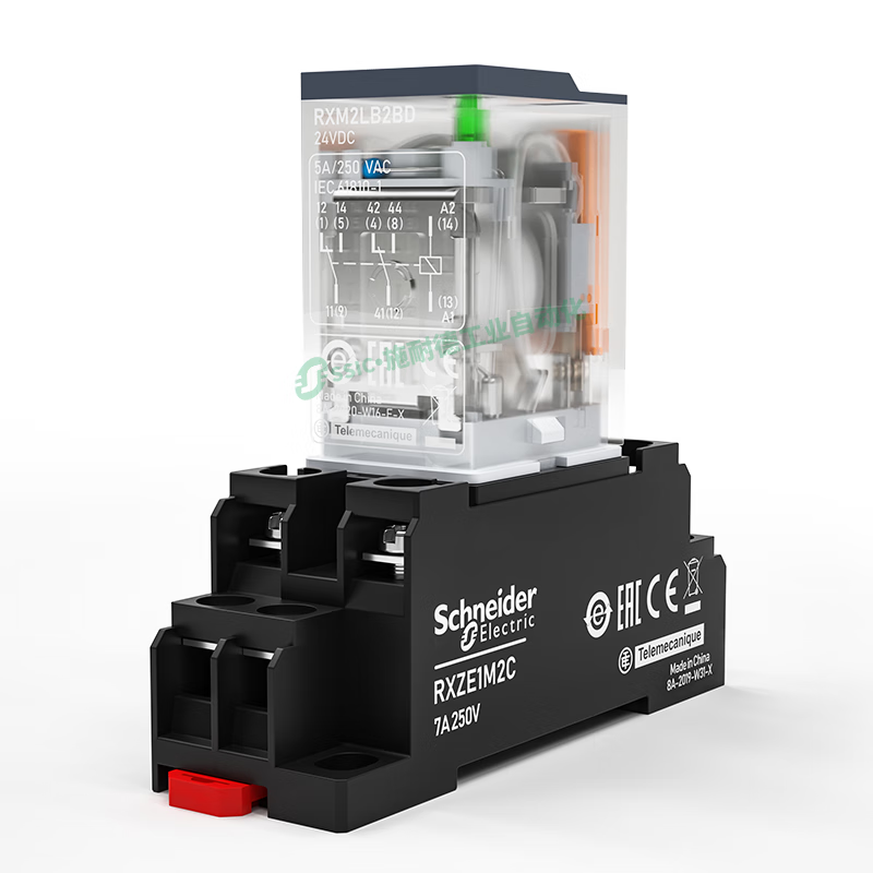 Schneider relay middle RXM2LB2BD/DC24V/220V 4ab/p7 small AC 14 feet 8 feet wide 8 feet 15A DC24V with base RPM22B21