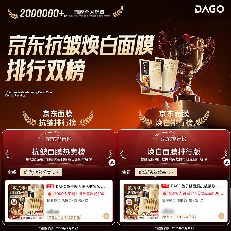 DAGO Caviar Mask Anti-wrinkle, firming, anti-aging, hydrating, moisturizing, lightening lines, removing yellowing, brightening skin color for men and women + moisturizing oil