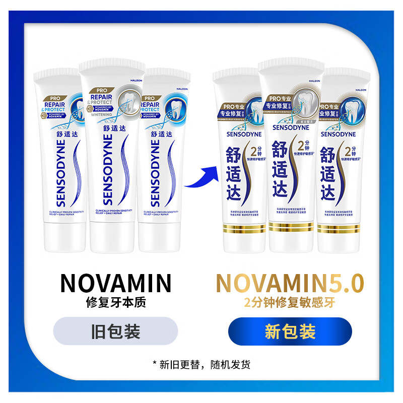 Sensodyne Professional Dentin Repair Toothpaste Set 270g Anti-allergic NovaMin Technology Contains Fluoride New and Old Packaging Randomly Delivered
