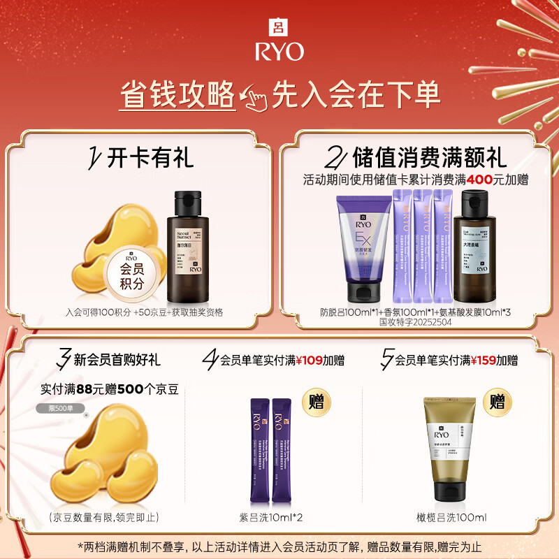 Ryo Purple Lu Hair Conditioner 400ml Oil Controlling, Fluffy, Strong, Anti-Breakage, Nourishing and Smoothing Conditioner Popular Products