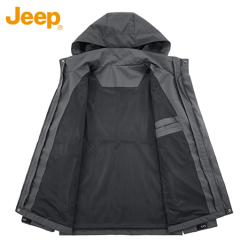 JEEP Jeep Jacket Men's Autumn and Winter Three-in-One Charge Top Jacket Polar Fleece Men's Army Green XL