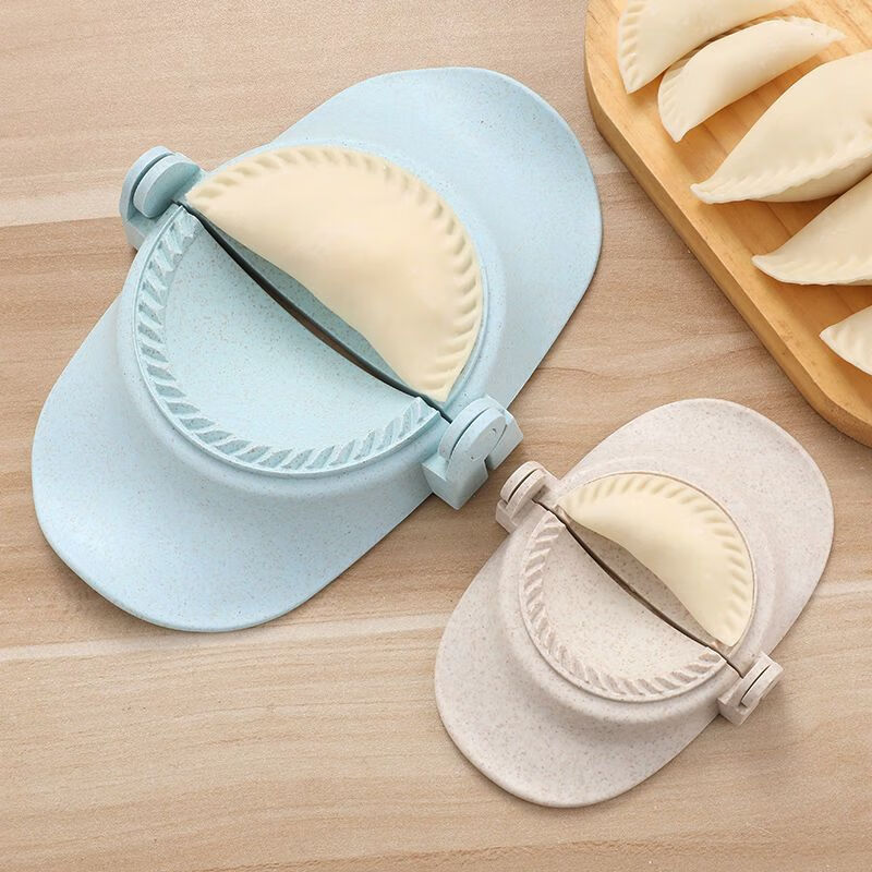 Fantasy dumpling-making artifact household oil-corner dumpling sealer pinch dumpling mold flower shape creative dumpling-making artifact mold latest model wheat orange stem blue width 6.8 cm