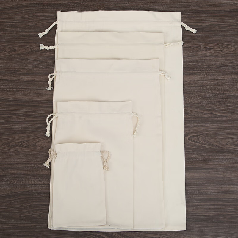 Hauskop canvas bag, drawstring bag, tangerine peel storage bag, drawstring bag, rice bag, flour bag, blank 10 catties, 27*43cm, 3 pieces