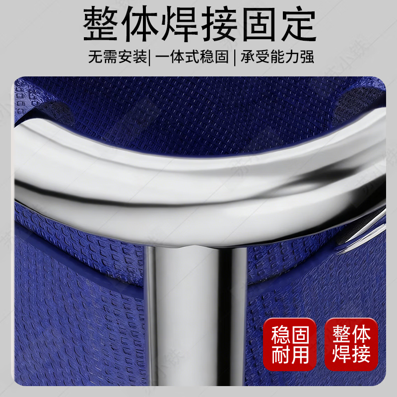 Su Xiaotie recycled linen cart, special cleaning stainless steel conical storage service cart for hotel guest laundry room, 4-inch carpet wheel-integrated welding, thickened blue 4 tubes, integral welding model