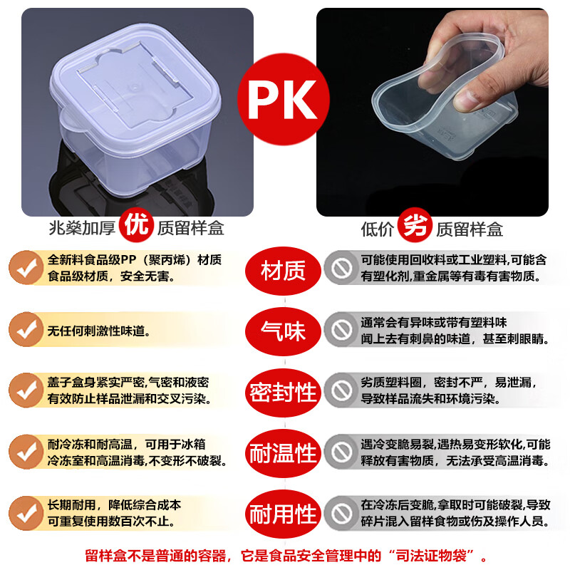 Zhaoshen Sample Keeping Box Canteen Kindergarten School Hotel Hotel Fresh-keeping Material Sample Box Food Sampling Box Four-compartment Combination Set 1200ml (300ml/compartment) Free 20 Labels Beijing Pei