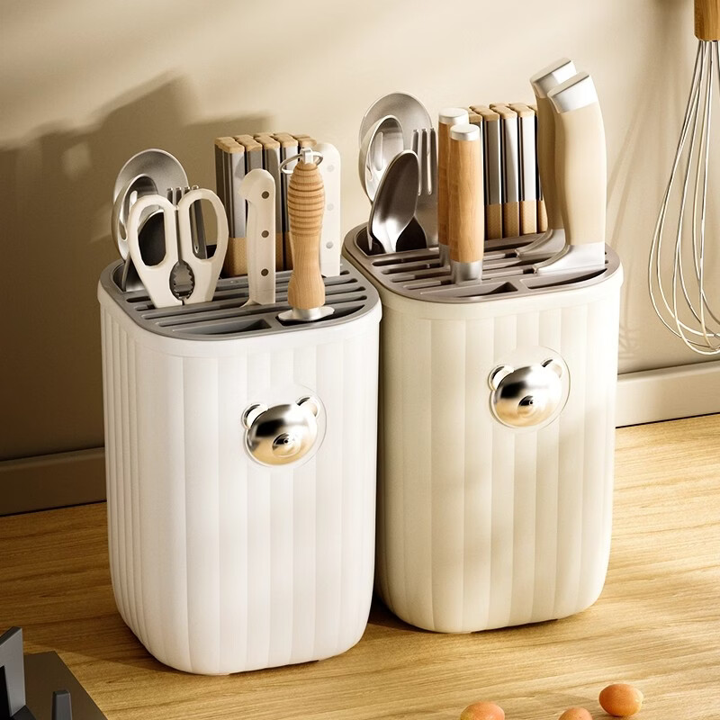 Added kitchen knife holder storage rack countertop multi-functional chopstick barrel knife integrated storage box household kitchen knife rack