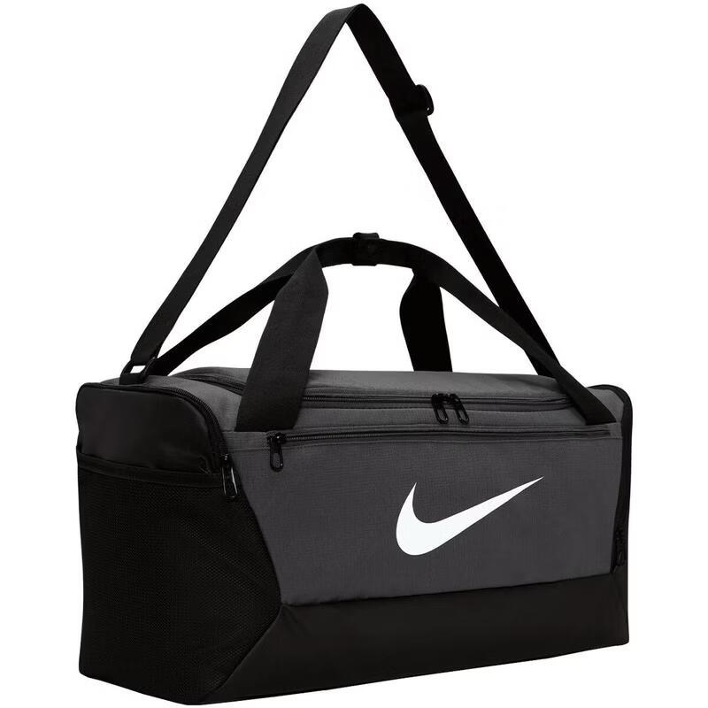 Nike (NIKE) men's and women's sports bags, large-capacity storage compartments, wear-resistant, durable, portable, Cordura material, Gray ONE SIZE