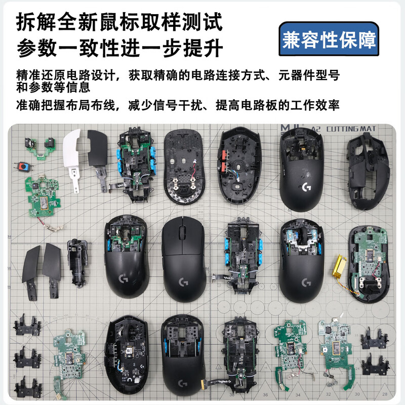 Logitech GPW generation bullshit mouse free of welding micro-change hot-swappable key switch small board repair double-click break contact roller rollback GPW generation hot-swappable board + silver wheel + Omron blue dot