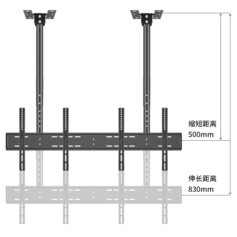 ProPre TV Ceiling Rack TV Wall Mount Rotating Bracket 360 Degree Rotating Rack TV Ceiling Rack Ceiling TV Mounting Rack Double Pole Double Screen TV Mount 40-45 Inch