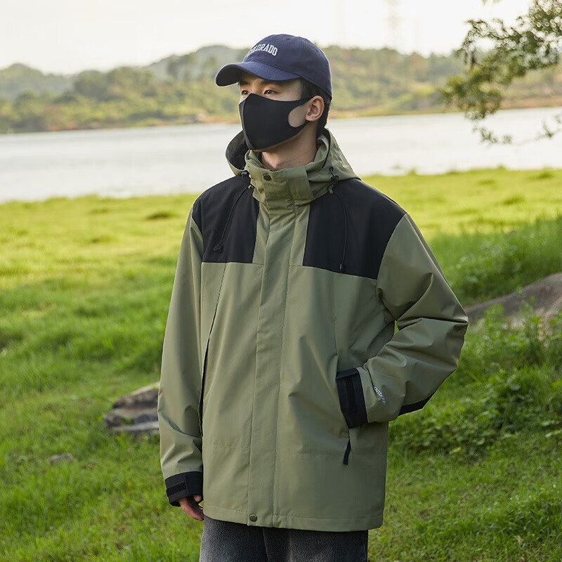 Playboy Outdoor Jacket for Men and Women Three-in-One Detachable Jacket 2026 New Casual Windproof and Waterproof Mountaineering Wear Ivory White Three-in-One XL