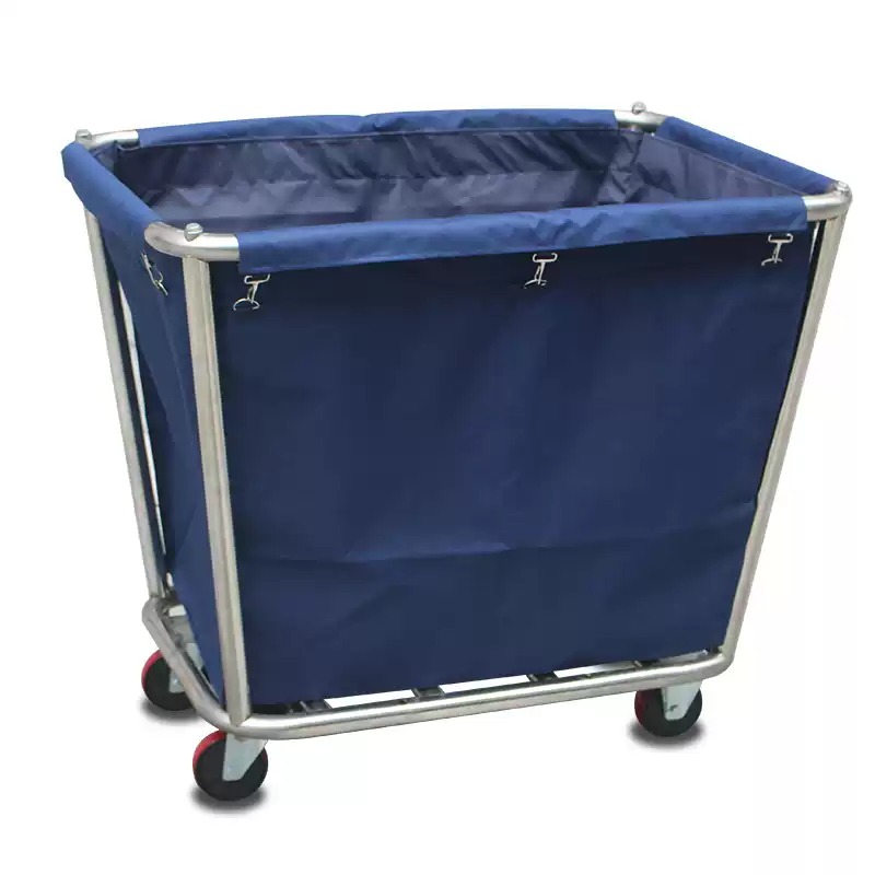 Hotel linen cart bag room work cart linen bag cleaning garage door car bag storage canvas rag bag blue 63 high conical linen bag iron buckle