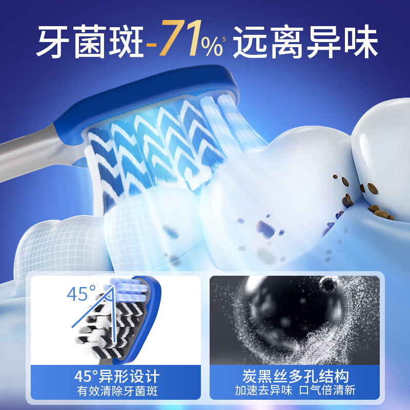 ApaCare toothbrush for men, powerful whitening, smoke stain removal, anti-tartar, high-end adult medium-hard bristle toothbrush, 6 pack