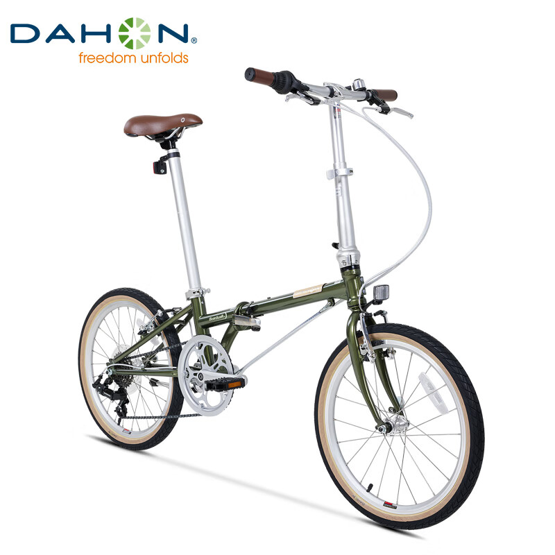 DAHON 20-inch chrome-molybdenum steel 7-speed men's and women's student retro bicycle HAC071 olive green