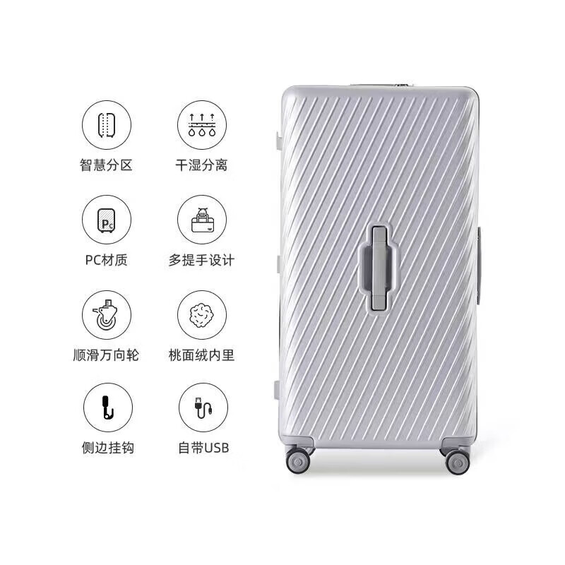Diplomat Diplomat Suitcase Large Capacity Trolley Suitcase Password Box TC-2619 Haoyue Silver 26 inches