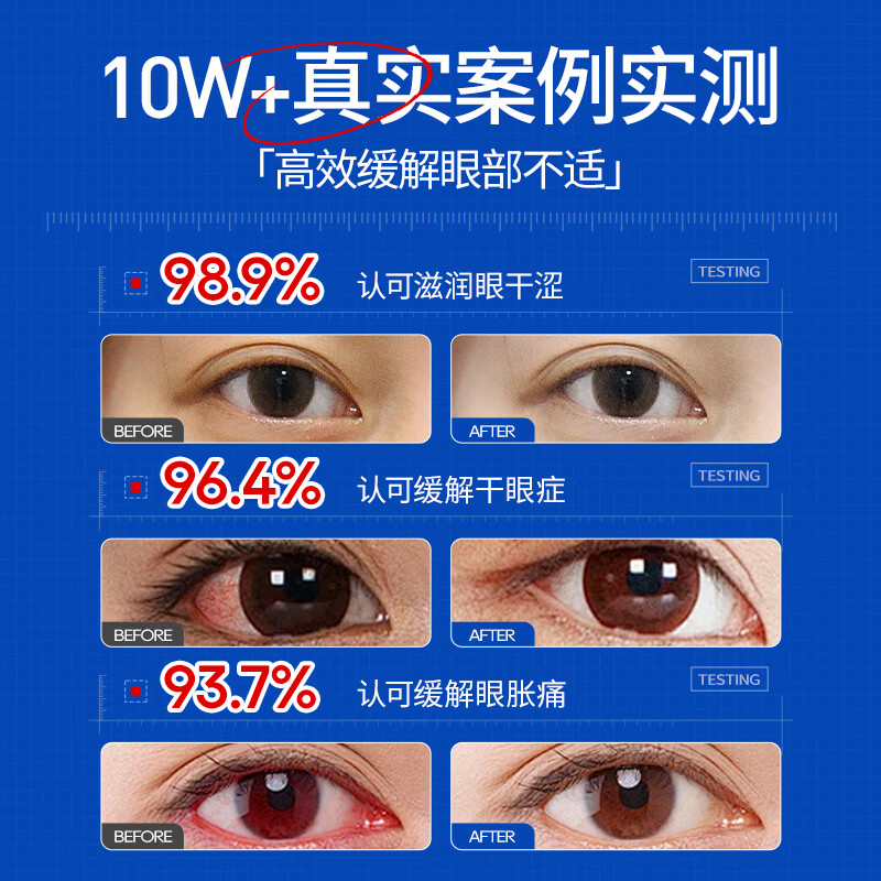 Shibuoka's Lutein Eye Drops Eye Drops for Fatigue, Dry Eyes, Blurred Vision, 3 boxes of red bloodshot eyes, staying up late playing on mobile phone