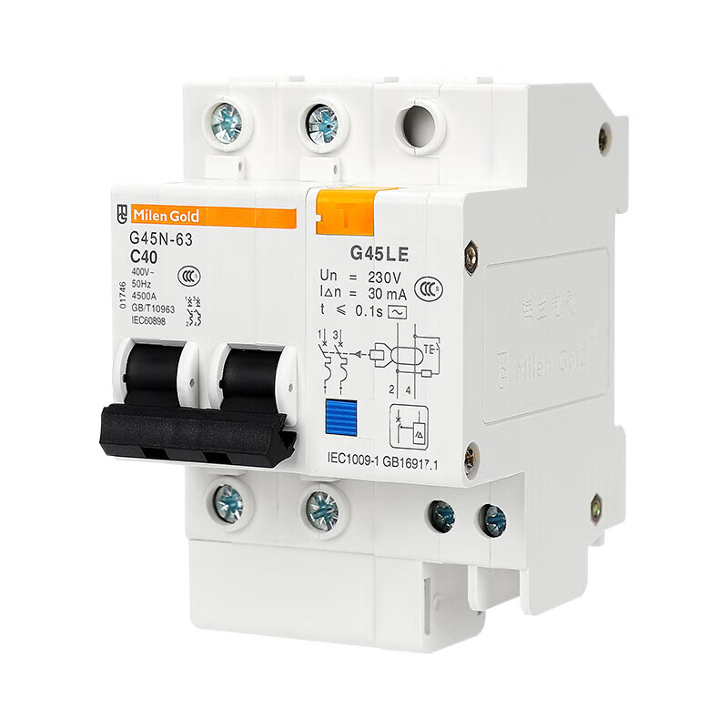 Tianjin Meilan Rilan 2-horsepower air conditioner special leakage protector small air switch with leakage overload circuit breaker 1P+N 6A