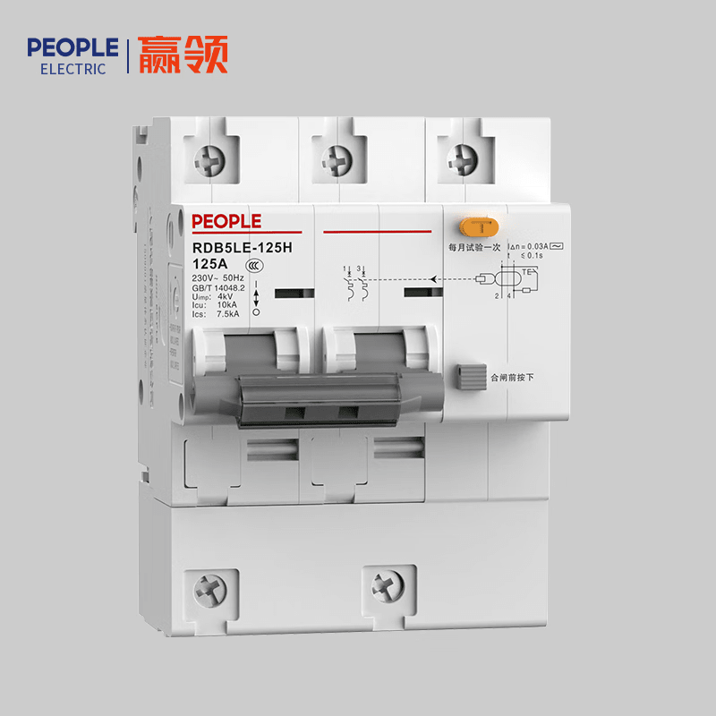 People's Electrical Appliances Leakage Circuit Breaker-125 80/100a High Current Leakage Protection Switch Main Gate 4p 125A