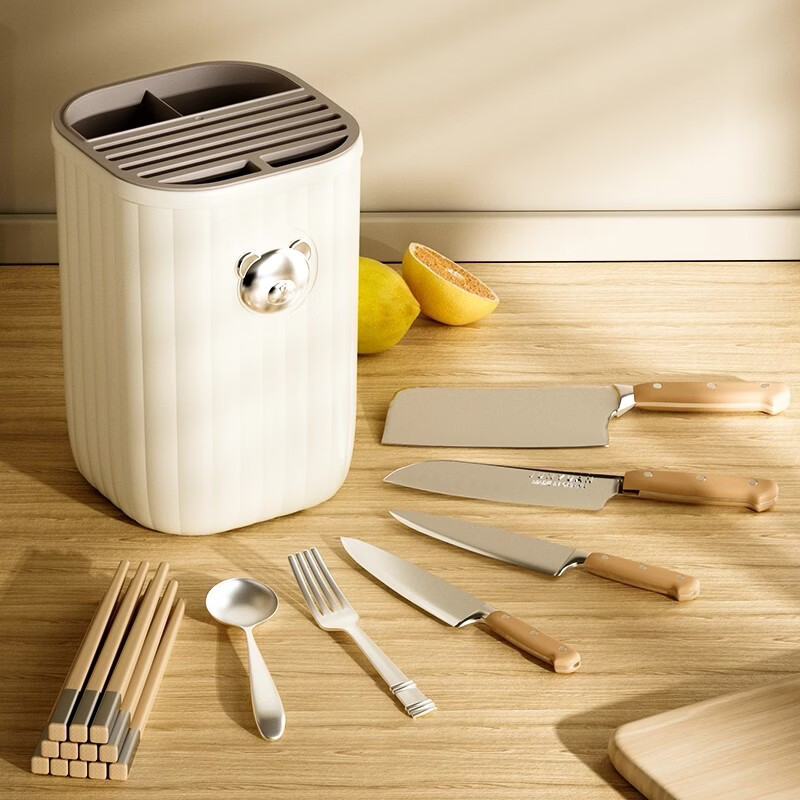 Added kitchen knife holder storage rack countertop multi-functional chopstick barrel knife integrated storage box household kitchen knife rack