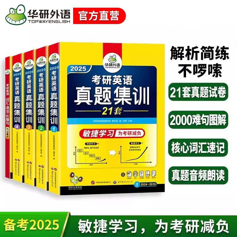 2025 Postgraduate Entrance Examination English Exam Questions Training Agile Learning Edition Huayan Foreign Language Postgraduate Entrance Examination Past Examination Past Examination Papers can be combined with Reading Comprehension Vocabulary Grammar Long Difficult Sentences Translation Complete Writing