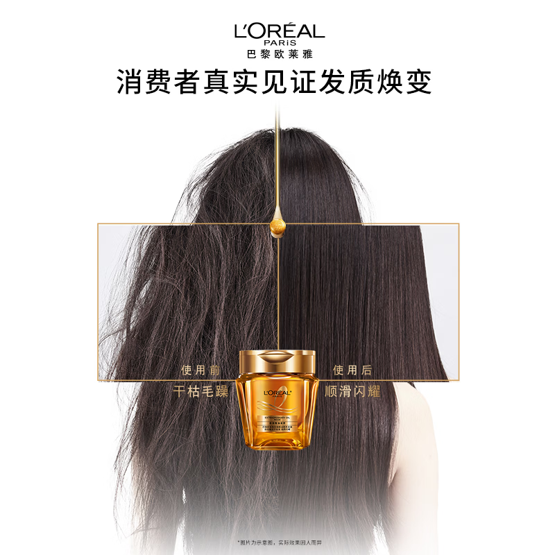 L'Oreal Golden Hair Mask 250ml non-evaporative hair mask, non-conditioner, improves dry hair, prevents frizz, makes hair smooth and smooth