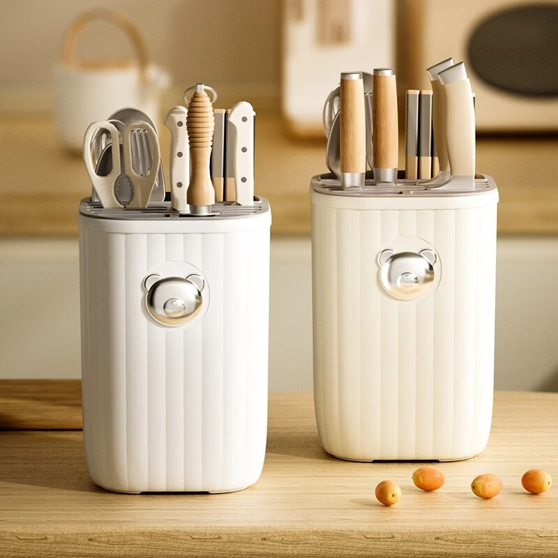 Added kitchen knife holder storage rack countertop multi-functional chopstick barrel knife integrated storage box household kitchen knife rack