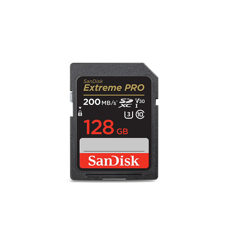 SanDisk 128GB SD memory card 4K V30 U3 C10 camera memory card reading speed 200MB/s writing speed 90MB/s mirrorless/SLR camera memory card