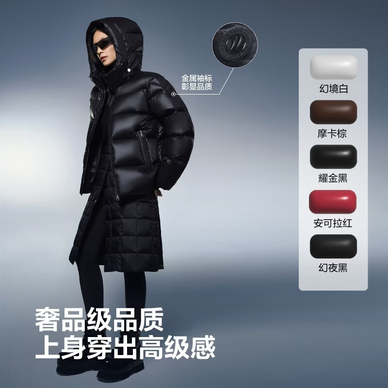 Bosideng 25 Years Puff Down Jacket Uniform Winter Goose Down Thickened Hooded Short New Year Red Jacket for Men and Women