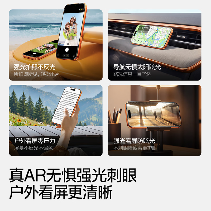 Flash Magic AR Rheinland certification + American Corning + non-scratch mobile phone, suitable for iPhone17promax tempered film Apple 17promax mobile phone film AR anti-reflective anti-reflective film