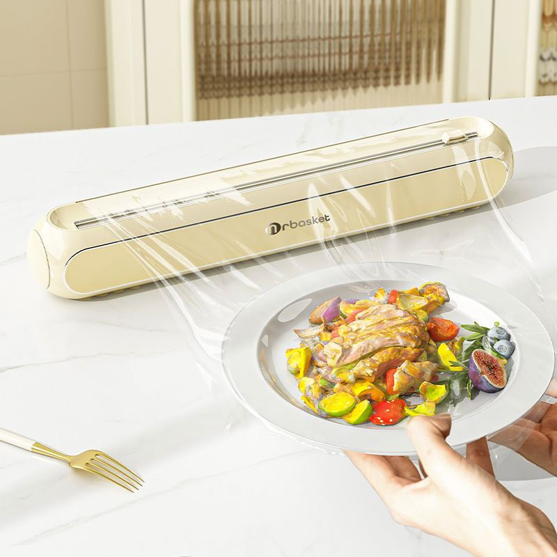 Fantasy household suction cup cling film cutter kitchen food-grade magnetic disposable refrigerator wall-mounted artifact milk silver