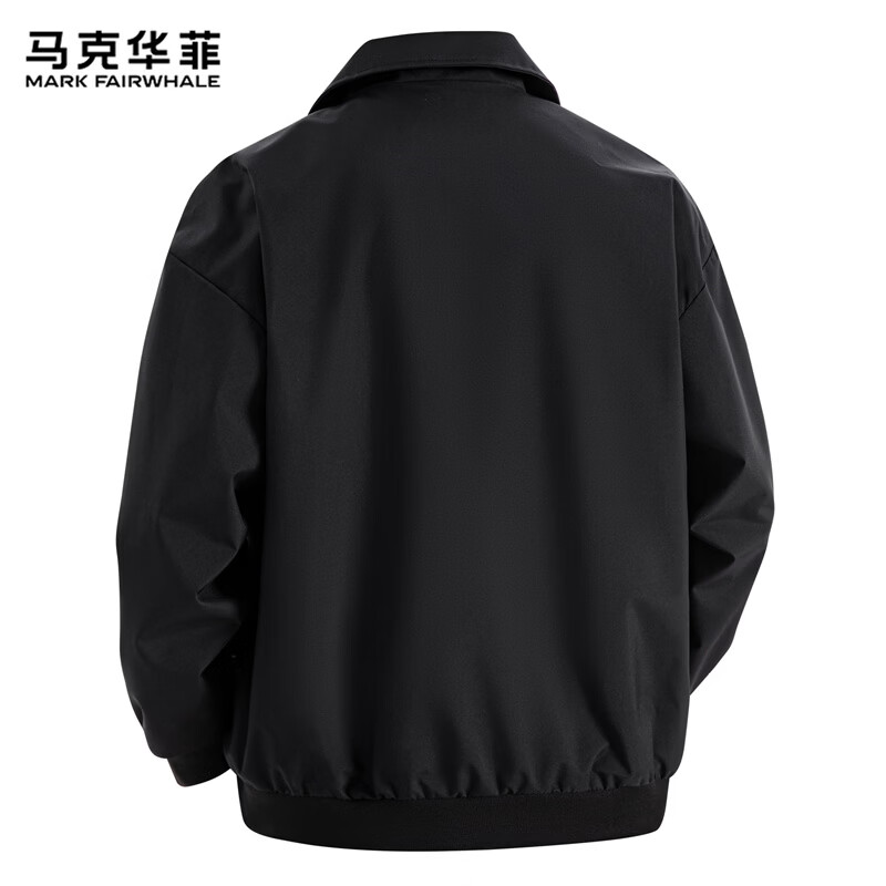 MARK FAIRWHALE work jacket men's winter American jacket men's high-end baseball uniform top black XL