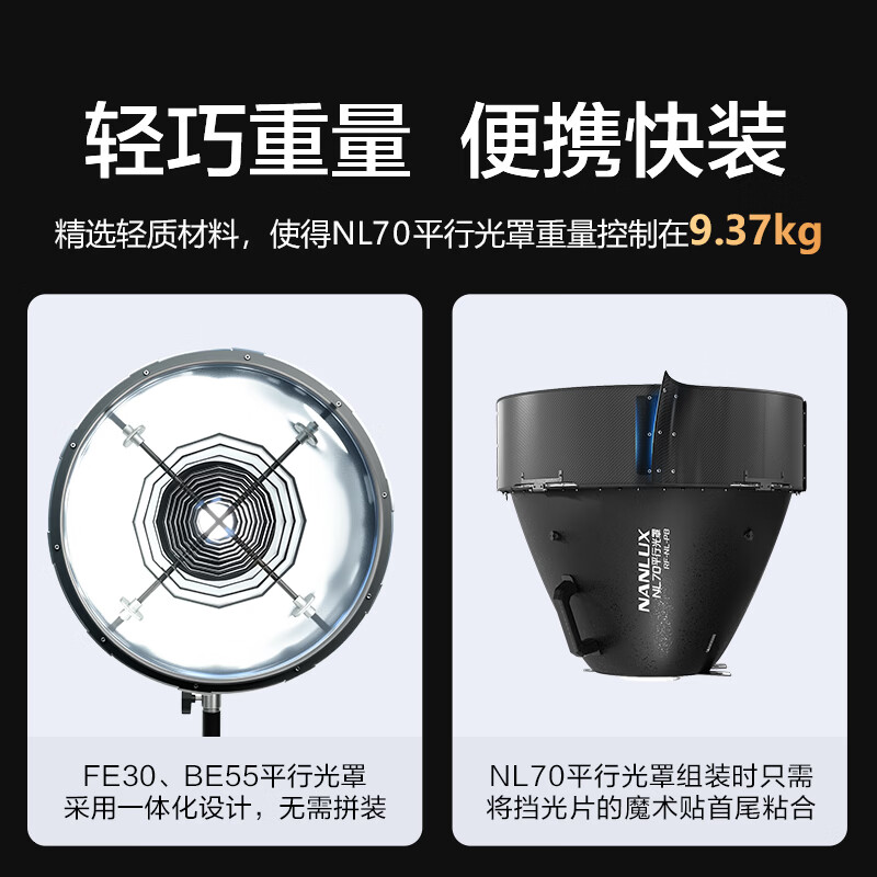 NanluxEvoke150C/600C/1200B/2400B/5000B parallel light mask FE/BE/NL bayonet condenser light tube universal FM/Baorongkou Nanguang light control accessories BE bayonet 55 parallel light mask