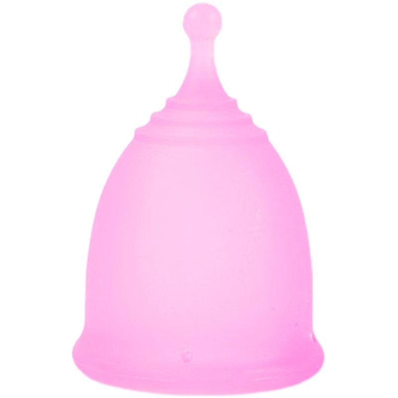 Houjiantang imported silicone menstrual cup prevents side leakage and replaces sanitary napkins, white small size + storage box 1 piece