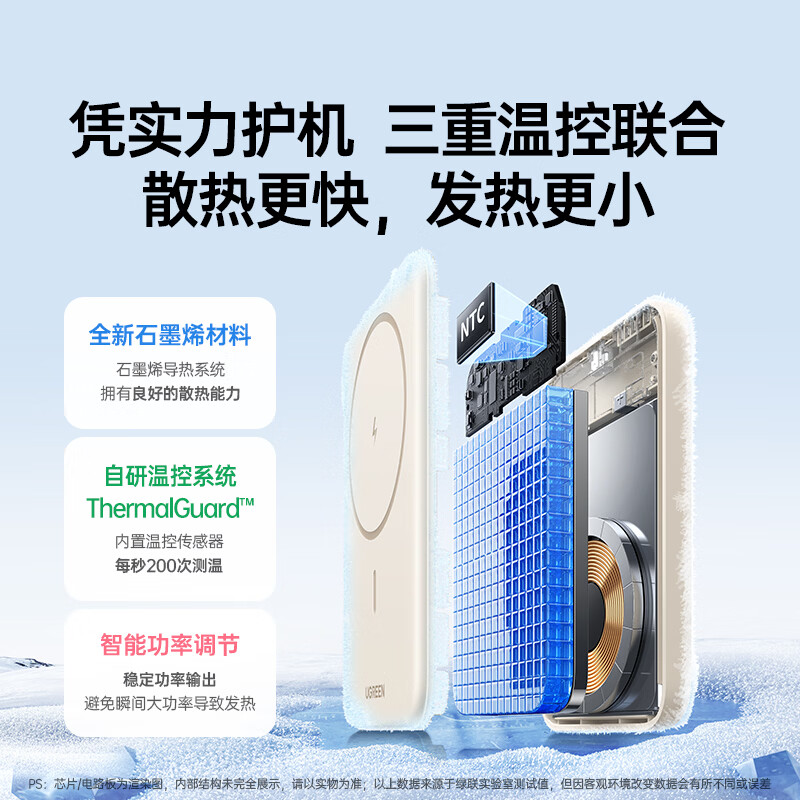 Green Alliance 3C certified magnetic power bank 20W fast charging 10000mAh compatible with MagSafe wireless power bank suitable for iPhone 17/16 Huawei and Xiaomi