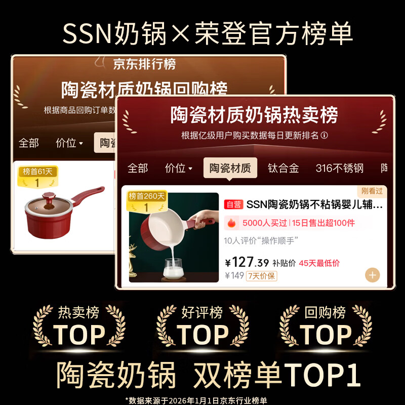 SSN ceramic milk pot non-stick pot baby food supplement pot baby household ceramic pot gas small milk pot cooking noodle pot small pot