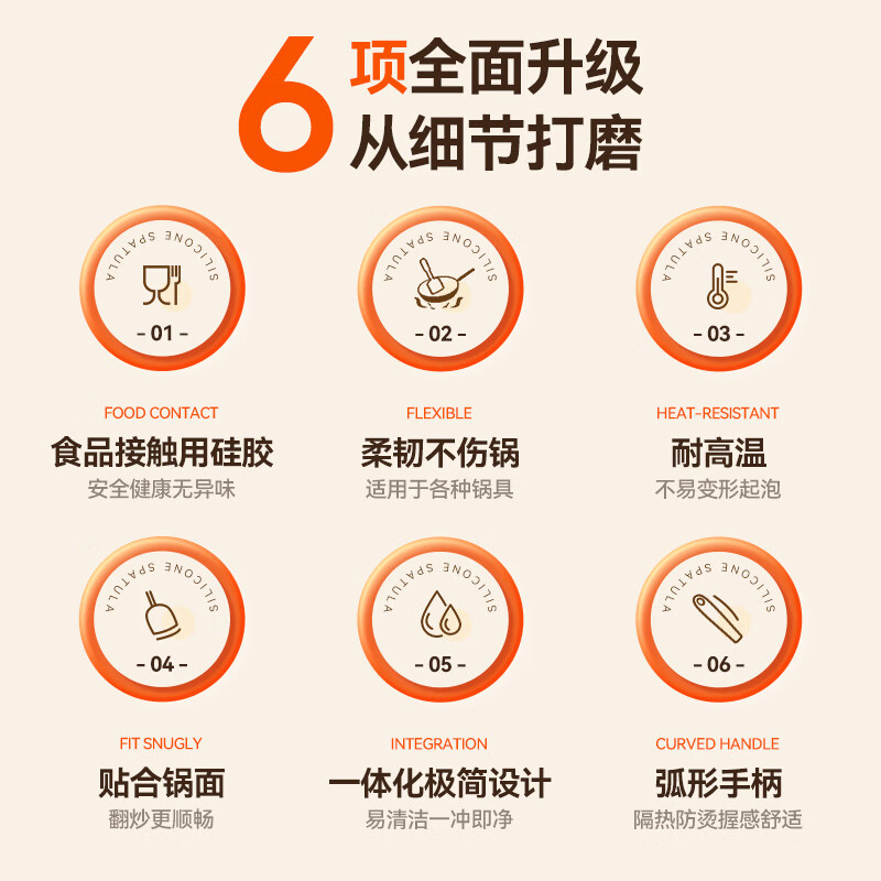 Royalstar silicone spatula household kitchen utensils non-stick wok spatula food grade high temperature resistant cooking spatula