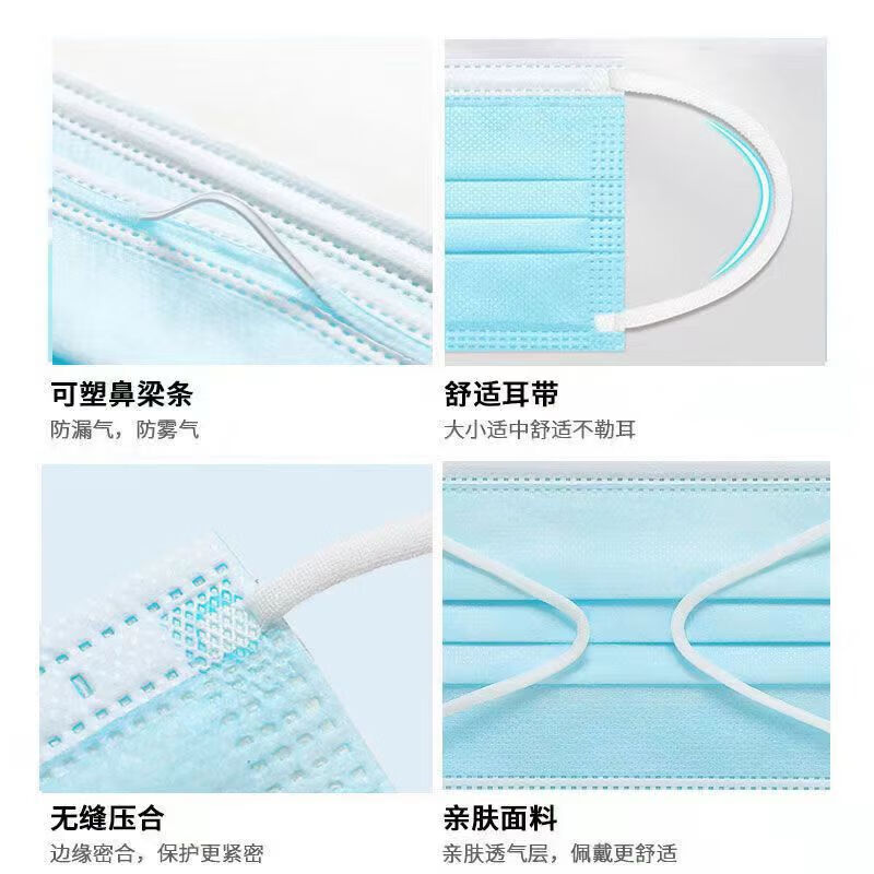 Medical grade surgical masks individually packaged disposable masks 50 pieces per box manufacturer wholesale black individually packed 50 pieces/box