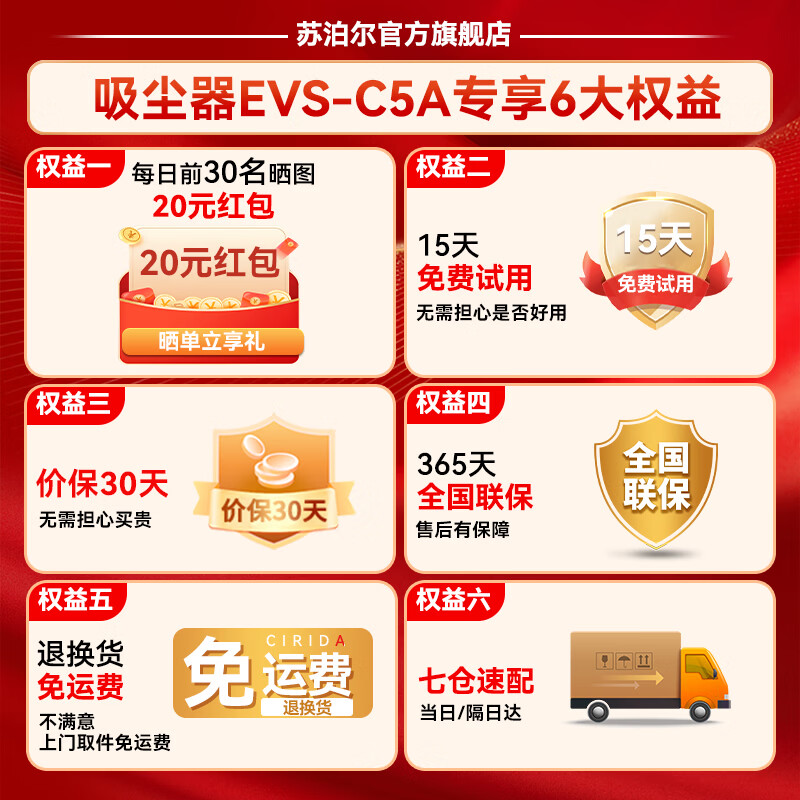 SUPOR Vacuum Cleaner Home Wireless Handheld Lightweight High Suction Sweeper Vacuum Dust Vacuum Carry Dual-Purpose Sofa Carpet Bedroom Pet Cat Dog Hair Portable New EVS-C5A Consult Customer Service for a Better Deal