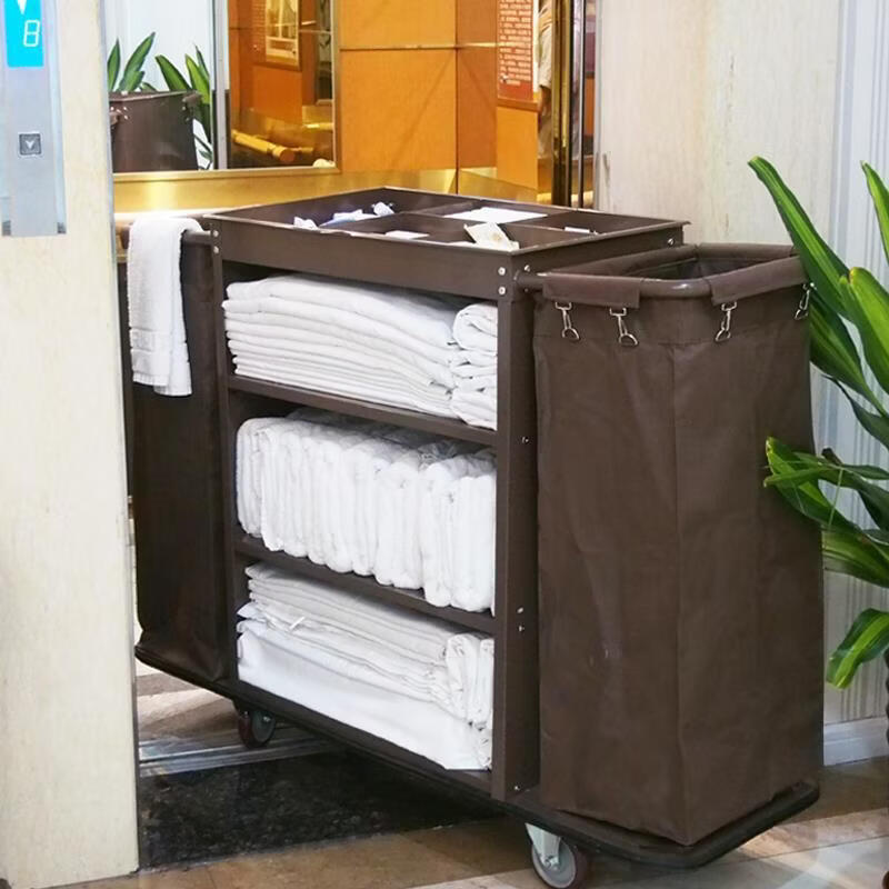 Yangyuantong hotel room multi-function hand push linen cart cleaning work cart cleaning cart guest room entrance service cart special price single side (4-inch ordinary wheel)